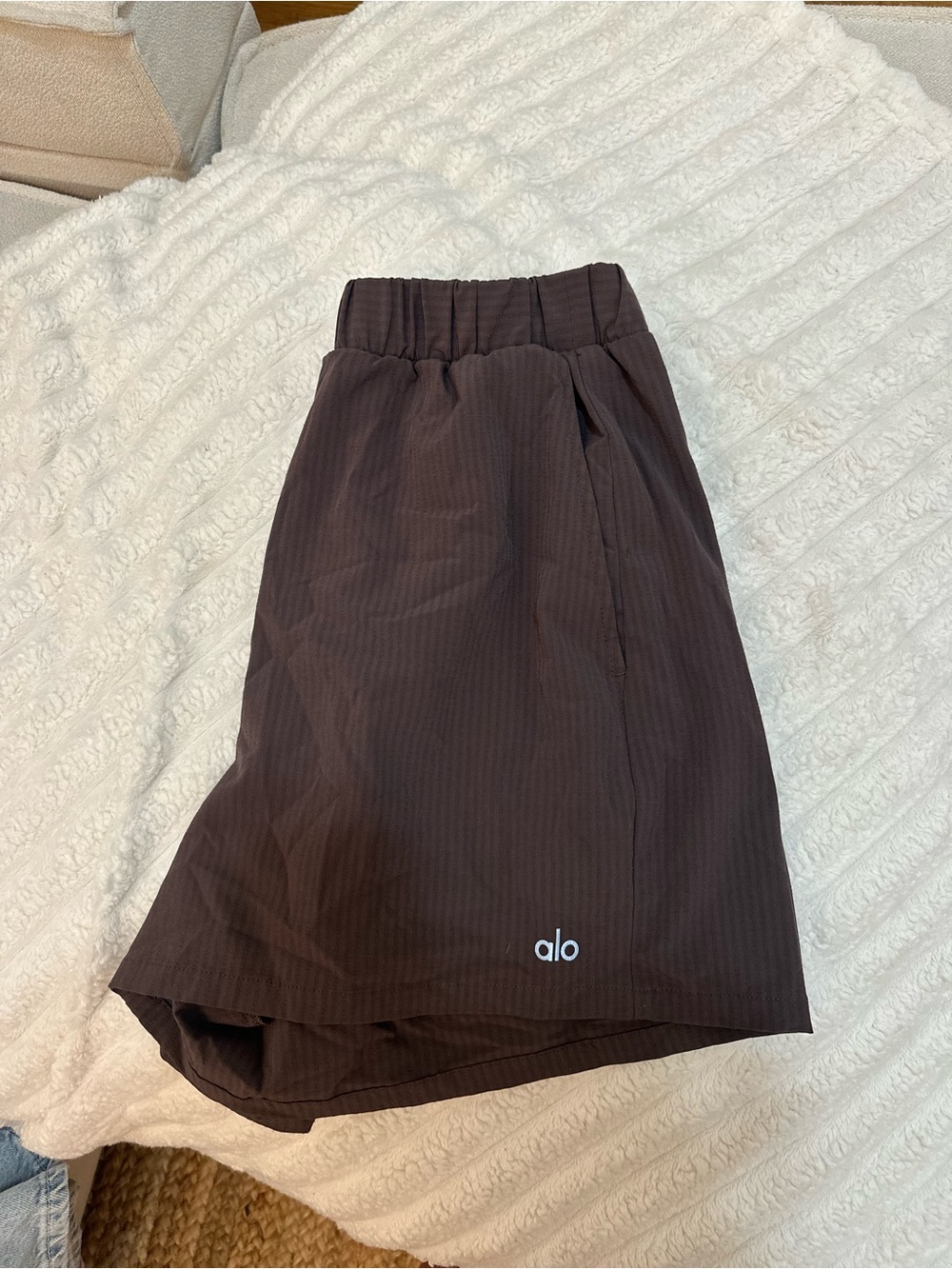 ALO Yoga Brown Midi Athletic Skirt with Built-In Shorts
